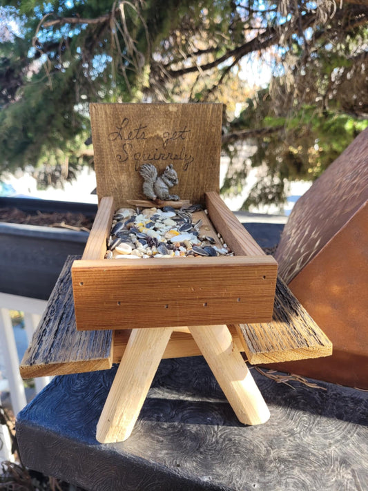 Squirrel picnic table/feeder
